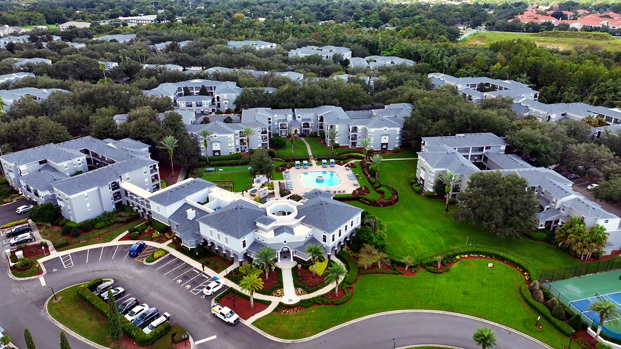 Arbors at Maitland drone building exterior