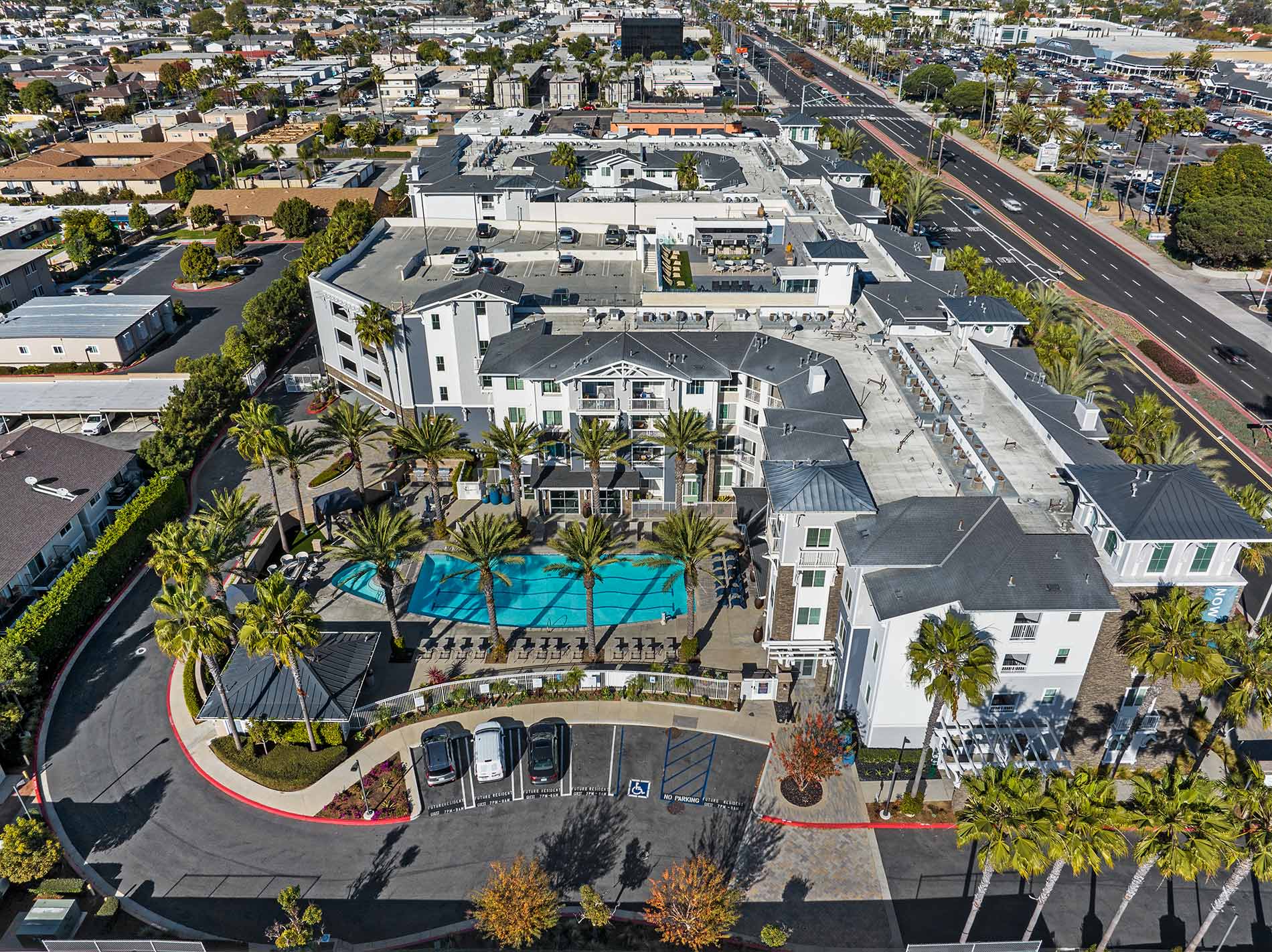 Beach and Ocean drone building exterior