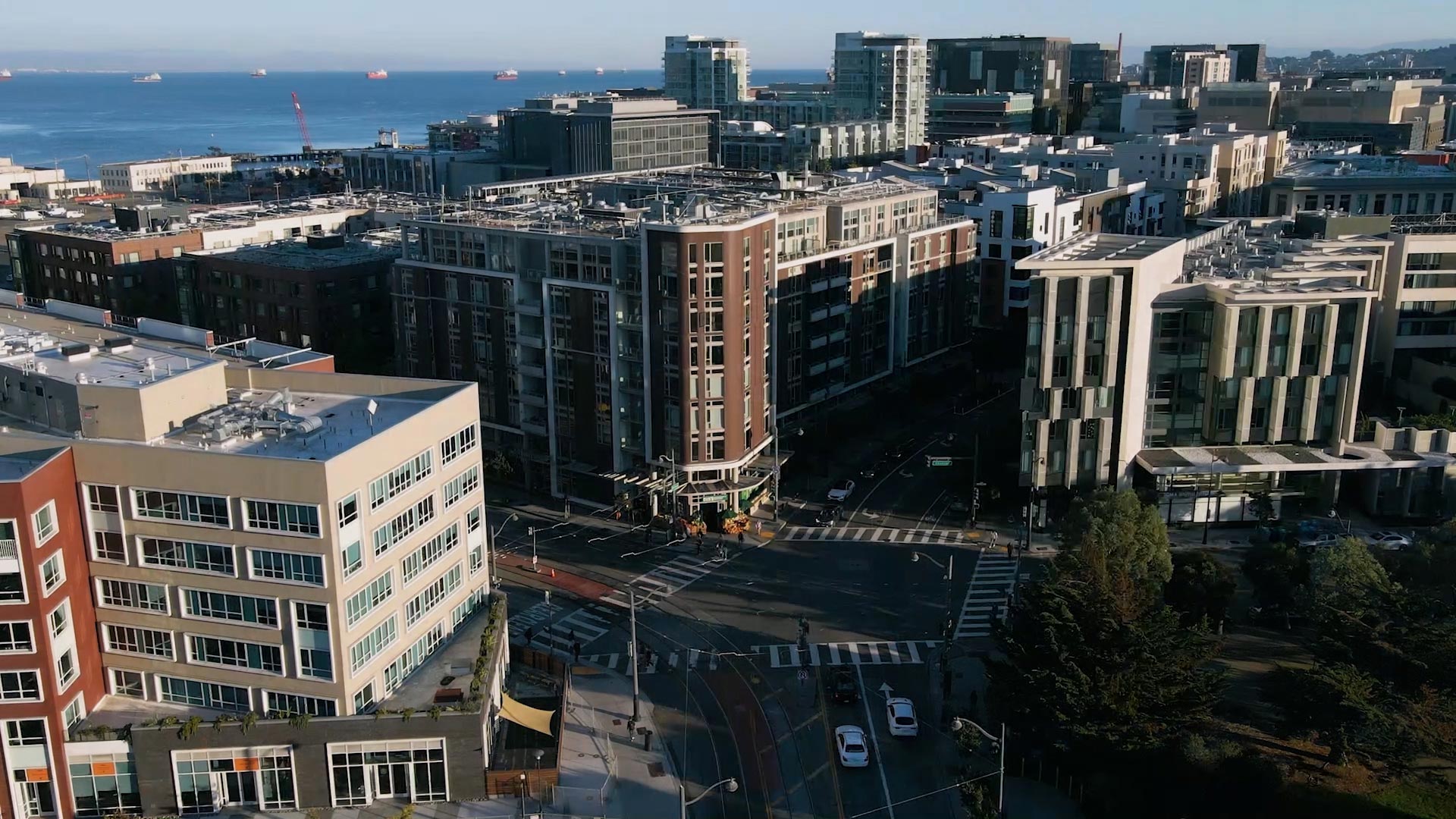 Channel Mission Bay drone building exterior