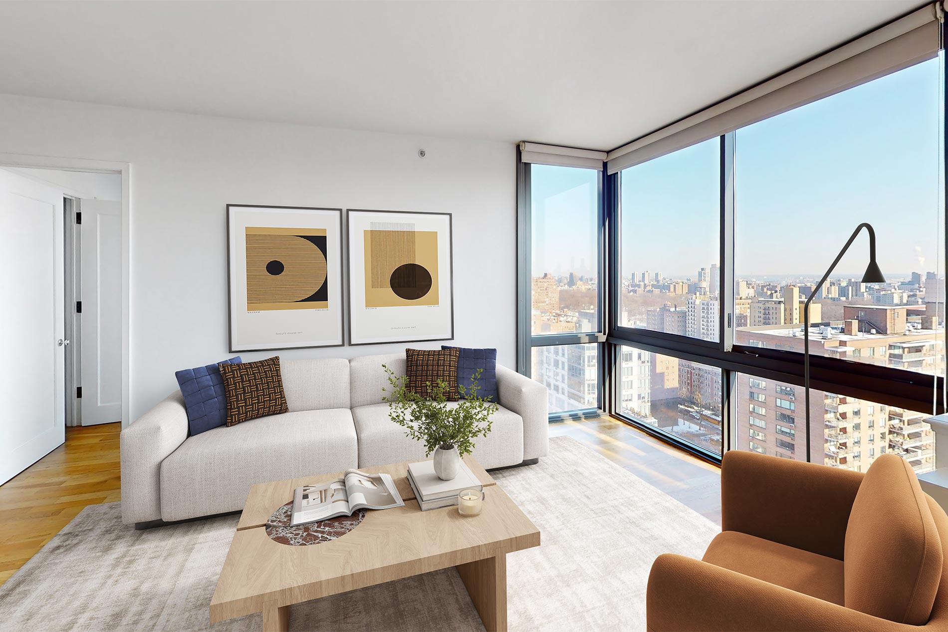 Columbus Square apartment living room