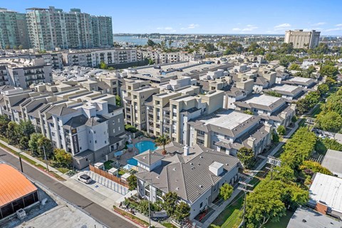 Jefferson at Marina del Rey drone building exterior