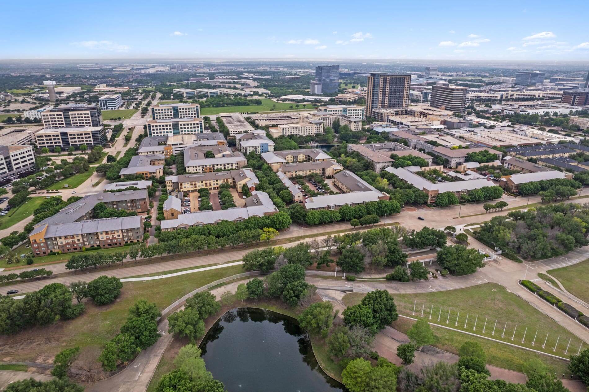 Legacy Village Drone exterior building